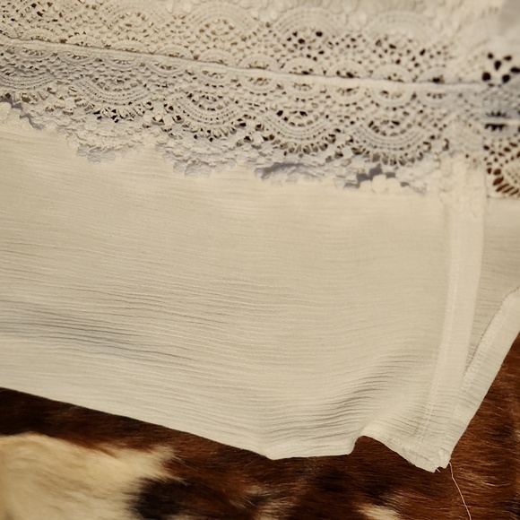 White Coverup with Lace la Vie en Rose Aqua Sz XS - Picture 4 of 6